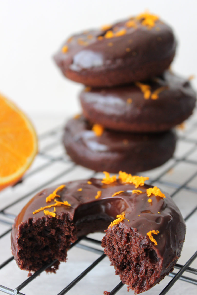 Baked Chocolate Orange Doughnuts