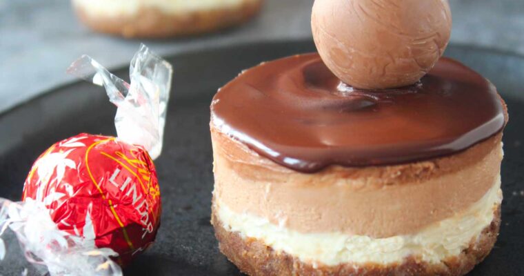 Lindt layered cheesecake