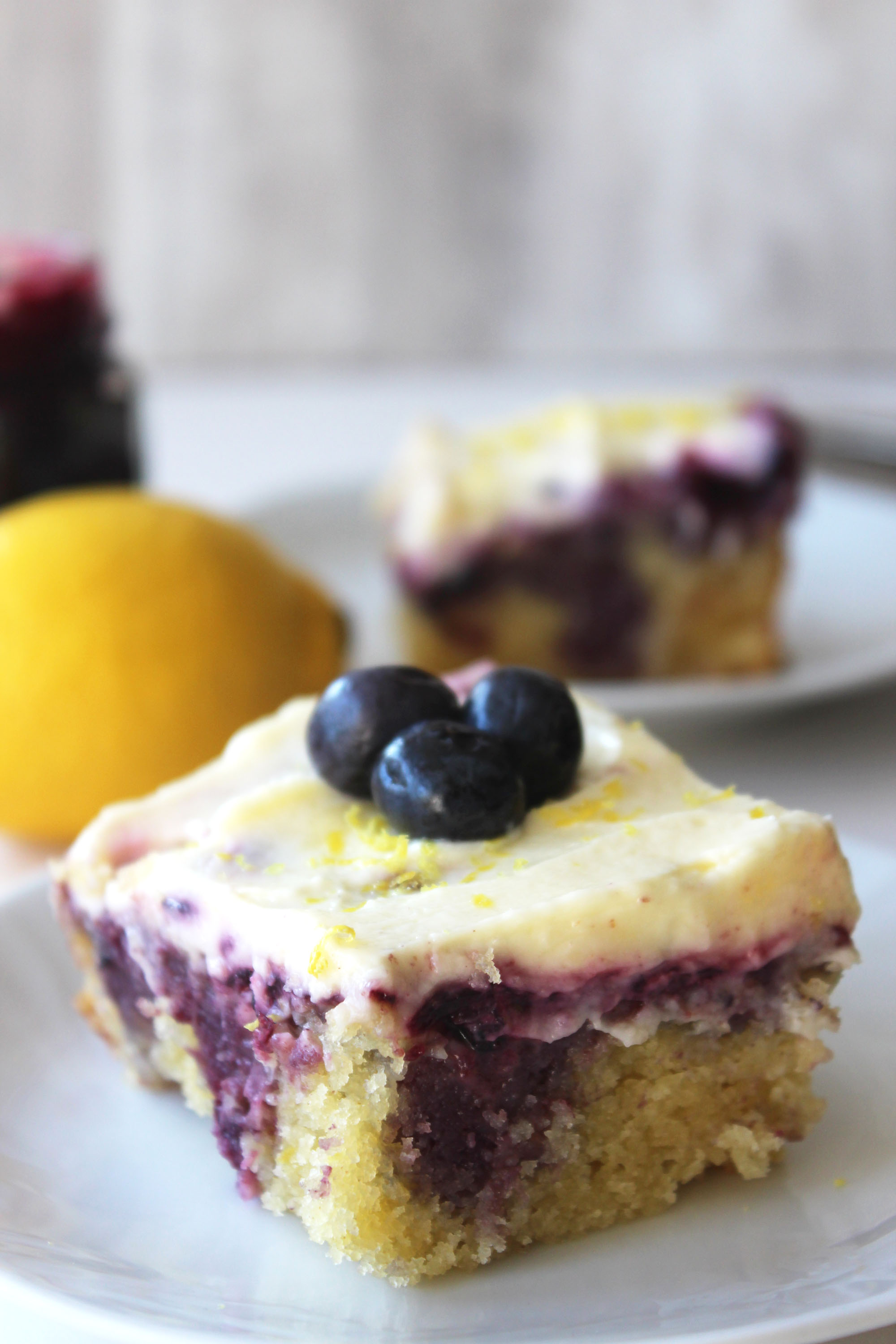 Lemon Blueberry Poke Cake